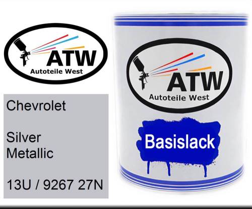 Chevrolet, Silver Metallic, 13U / 9267 27N: 1L Lackdose, von ATW Autoteile West.